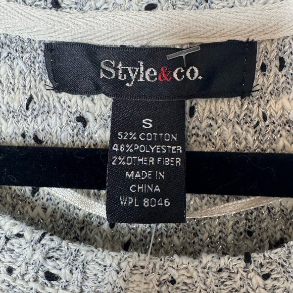 NWT small heathered Gray crochet knit cotton blend sweater sweatshirt oversized - Picture 6 of 6